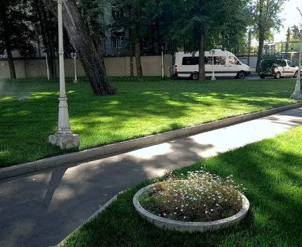 Замена газона на территории посольства Республики Индонезия в Москве